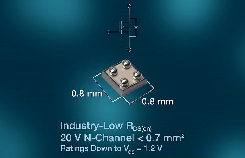 Vishay's 20V chipscale MOSFET saves space and power in mobile apps